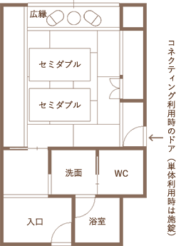 和風ツインルーム 曙（あけぼの） 間取り